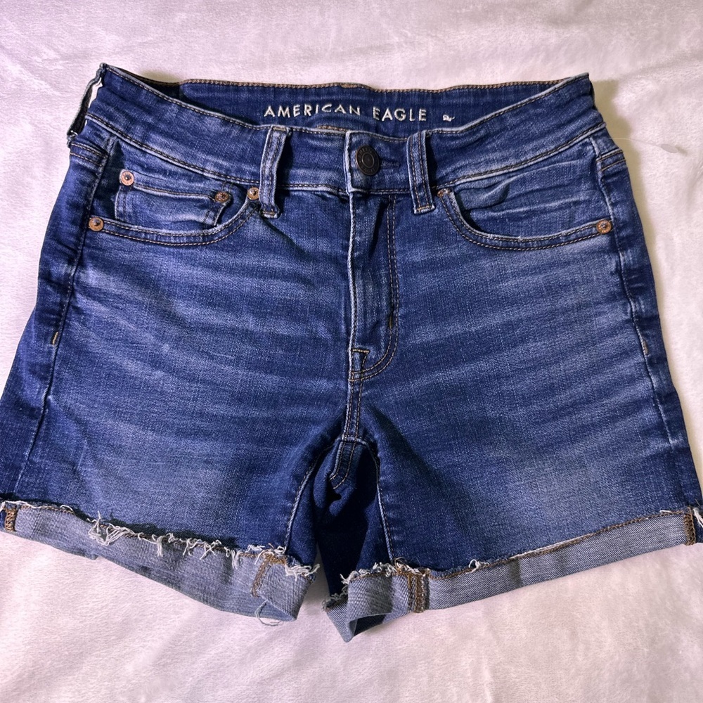 American Eagle Outfitters Women's Dark Blue Jean Shorts